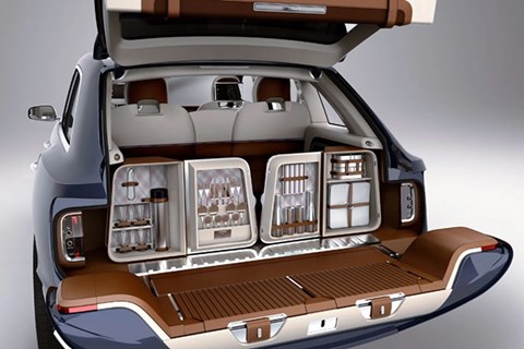 The picnic set in the boot of the EXP 9 F said a lot about Bentayga aspirations