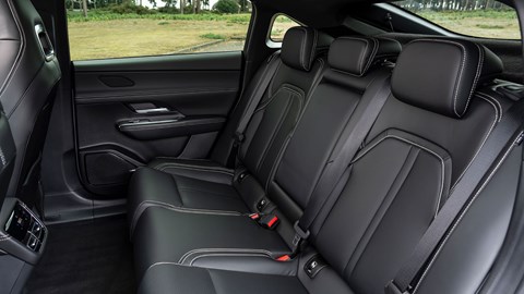 Mazda 6e (2026) review: rear seats, black faux leather upholstery