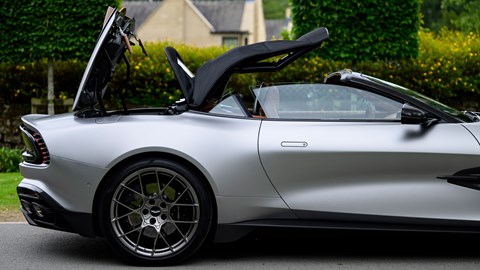 Aston Martin Vanquish Volante review - roof in action