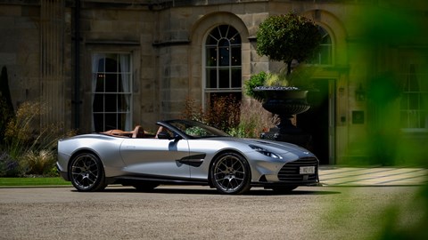 Aston Martin Vanquish Volante review - front, silver