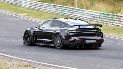 Taycan Turbo GT Manthey rear three quarters