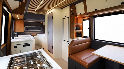 Torsus Praetorian Liberra - bathroom, sleeping area, dining space, oven