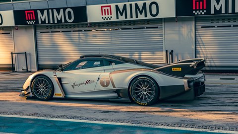 Pagani Huayra R Evo Roadster pitlane rear three-quarter