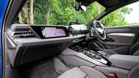 Audi A6 saloon (2025) review: dashboard and front seats, fabric trim