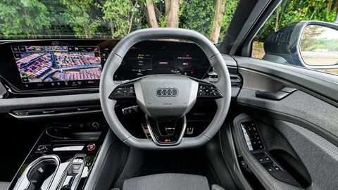 Audi A6 saloon (2025) review: digital gauge cluster and steering wheel