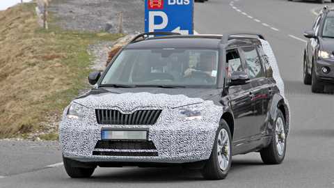 Upcoming larger Skoda SUV, spied on test in the mountains