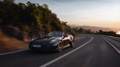 Porsche 911 Turbo S Cabriolet front three-quarter driving