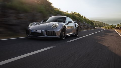 Porsche 911 Turbo S Coupe front three-quarter driving