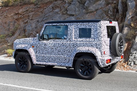 Suzuki Jimny 2019 spy shot rear quarter