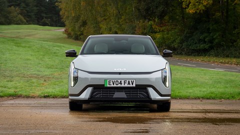 Kia EV4 Fastback (2025) review: front static, green paint
