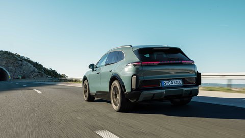 Porsche Cayenne Turbo Electric, dynamic rear three-quarter