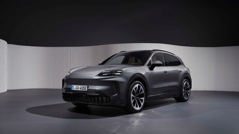 Porsche Cayenne Electric, static front three-quarter