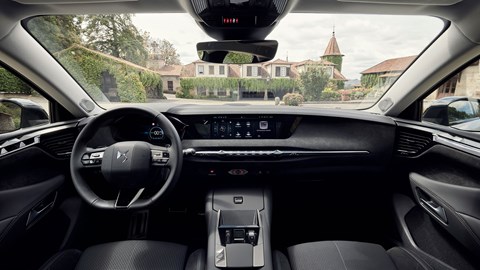 DS No.4 E-Tense (2025) review: dashboard and infotainment system, black upholstery