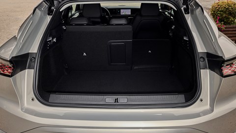 DS No.4 E-Tense (2025) review: boot space, seats half down, black carpet