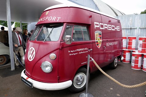 Rennsport-liveried camper van on loan from Porsche Museum
