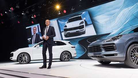 Porsche CEO Oliver Blume introduces new Cayenne Turbo at Frankfurt motor show