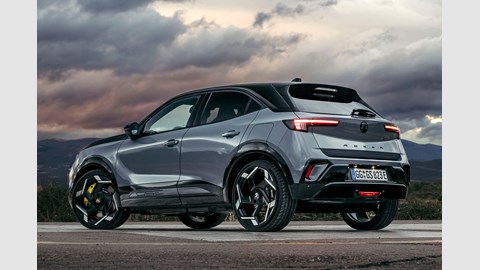 Vauxhall Mokka GSE, grey, static, rear three quaters