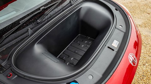 MG S6 EV review - under-bonnet frunk