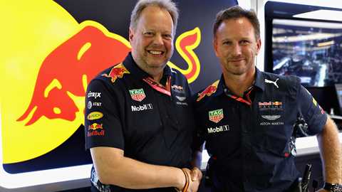 Closer ties: Aston Martin chief Andy Palmer (left) and Red Bull boss Christian Horner (right)