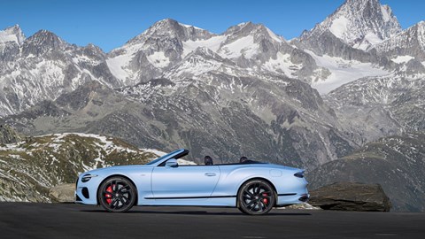 Bentley Continental GTC Speed Jetstream Blue static side-on