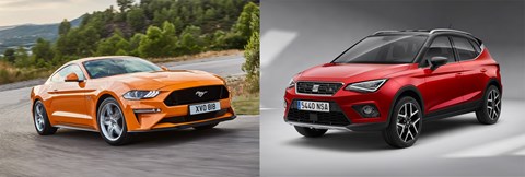 Ford Mustang and Seat Arona