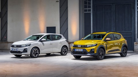 Dacia Sandero and Dacia Sandero Stepway front three quarters