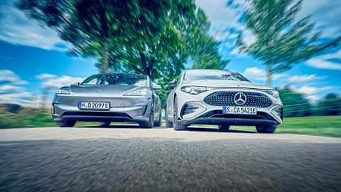 Mercedes CLA and Tesla Model 3