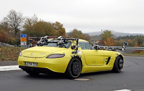 Mercedes SLS E-Cell on test for autonomous driving systems