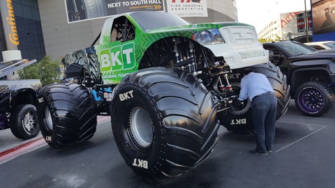 Security! Come quick, a monster truck is eating this man!