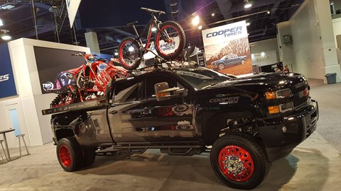 An overarching theme in 2017 – putting all your hobbies on one truck - like this example on the Cooper Tire stand