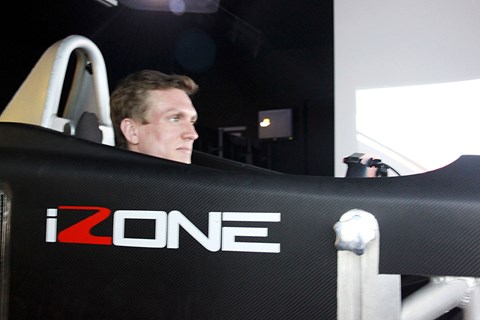 Our man James Taylor on the simulator at Silverstone
