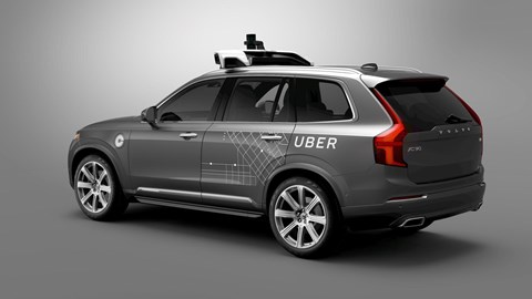 Autonomous Volvo XC90 Uber: stock photo