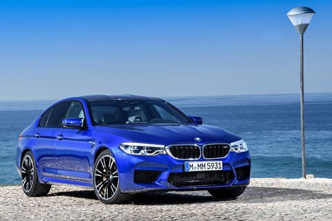 BMW M5 front quarter blue