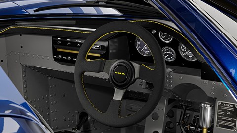 Close-up image of the Lola T70S interior