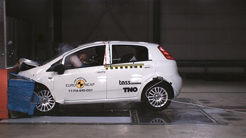 Fiat Punto: zero stars in 2017 Euro NCAP crash test