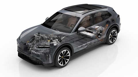 A Porsche displaying it's internals.