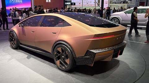 Hyundai Ioniq V - Beijing motorshow, rear, gold