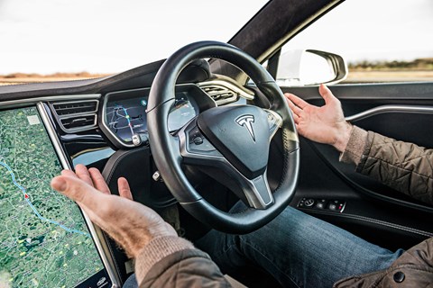 Tesla Model S Autopilot steering wheel