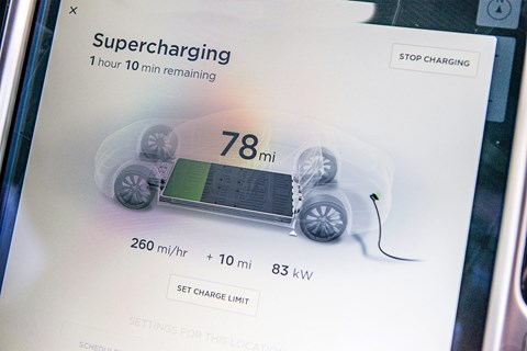 Tesla Supercharging: the Grantham one must have been having a slow day, as nearer 120kW is more usual