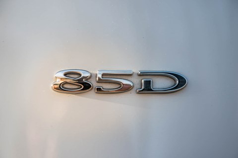We're running a Tesla Model S 85D, as proudly proclaimed by badge