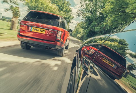 Range Rover SVA Dynamic shadowed by Bentley Bentayga