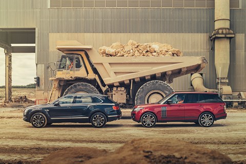 Big boys' Tonka toys: our Range Rover and Bentley Bentayga are dwarfed by proper earth-moving equipment