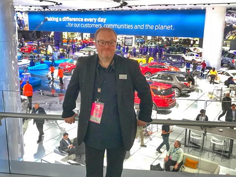 CAR's Keith Adams on the show floor at the 2018 Detroit motor show