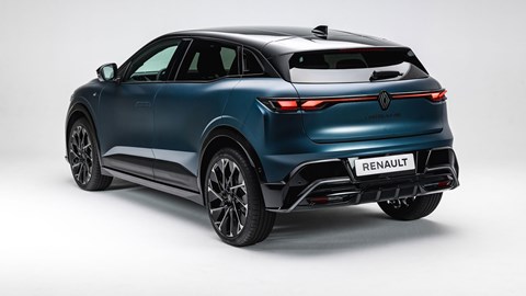 Renault Megane E-Tech facelift - rear, Satin Blue