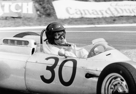 Dan Gurney driving the Porsche 804 F1 car at Rouen in 1962