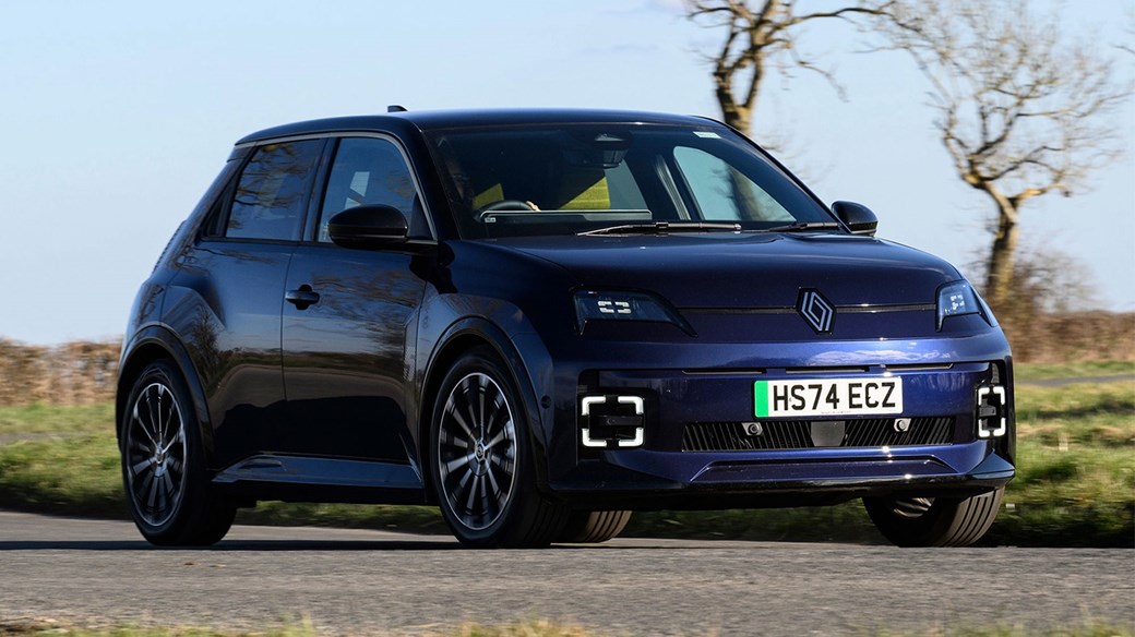 Best electric cars - Renault 5 E-Tech, blue, front, driving