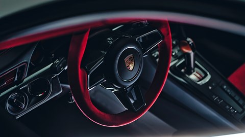 Porsche Flachbau RS red Alcantara-trimmed steering wheel