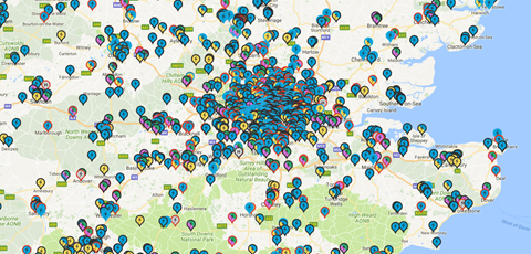 The numbers of electric car charging points in the UK is growing