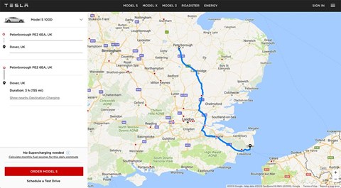 Tesla software helps you find Superchargers