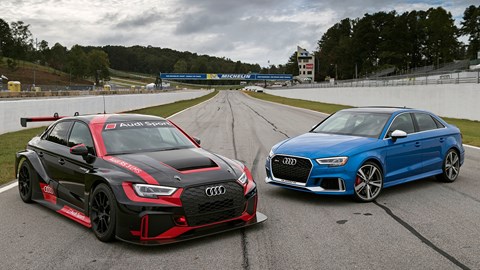 Audi RS3 LMS and RS3 saloon road car